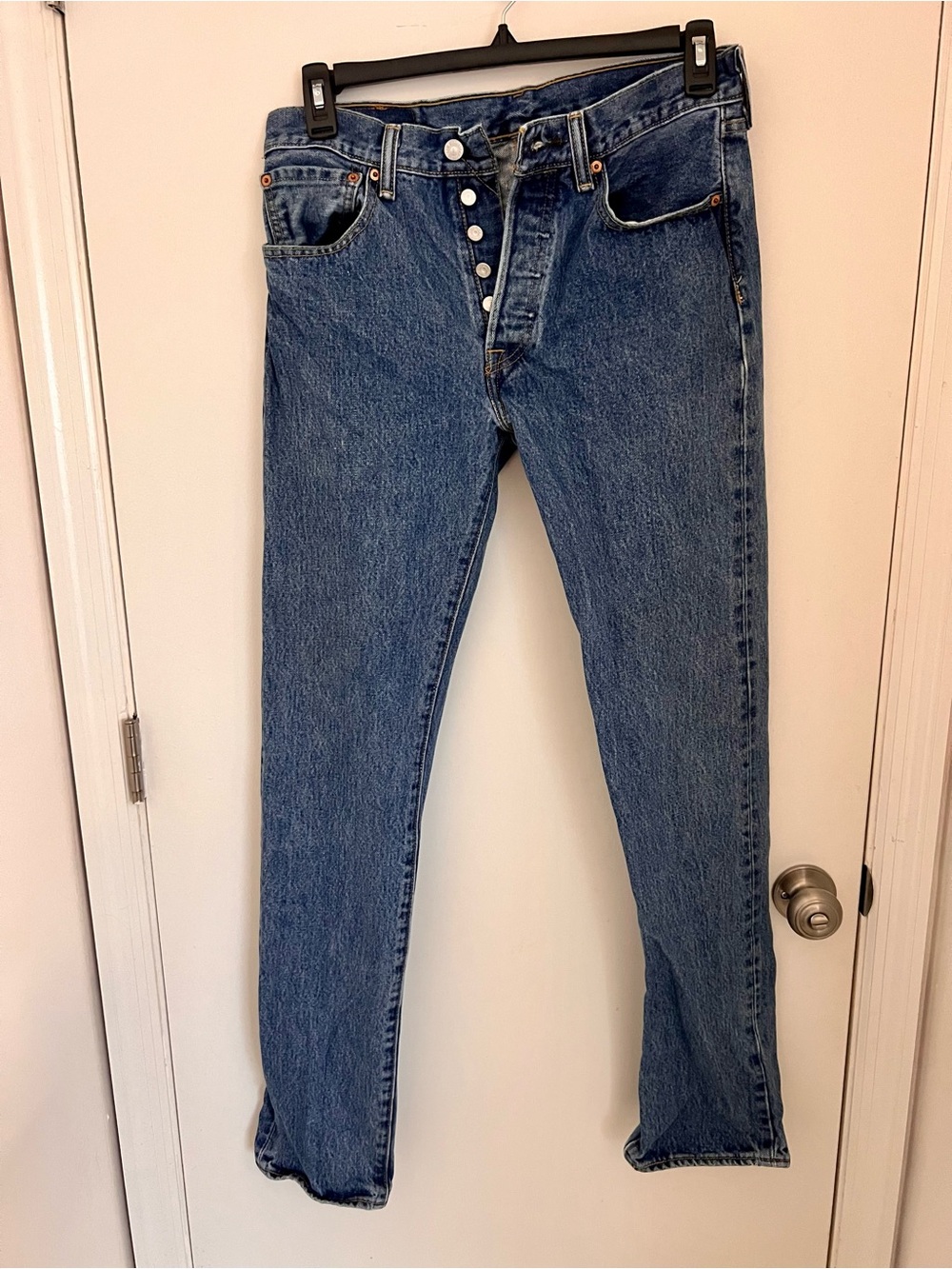 Classic Men's Blue Button-Fly 501 Jeans W 31 L 34